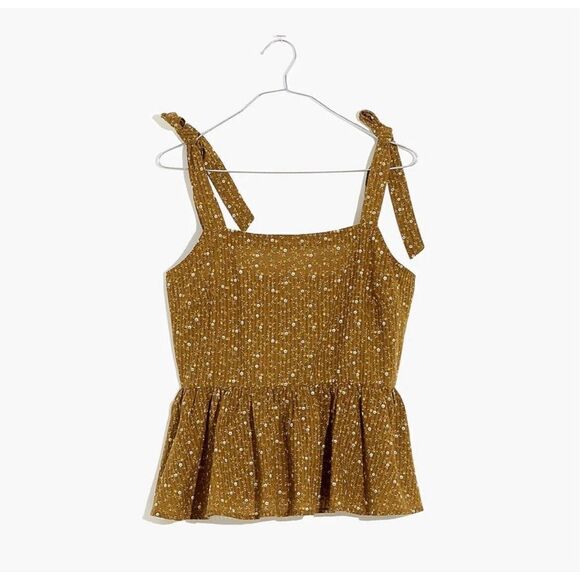 NWOT Madewell Rosalie Tie-Strap Top in Daisy Stitch Peplum Size XXL - Picture 4 of 17